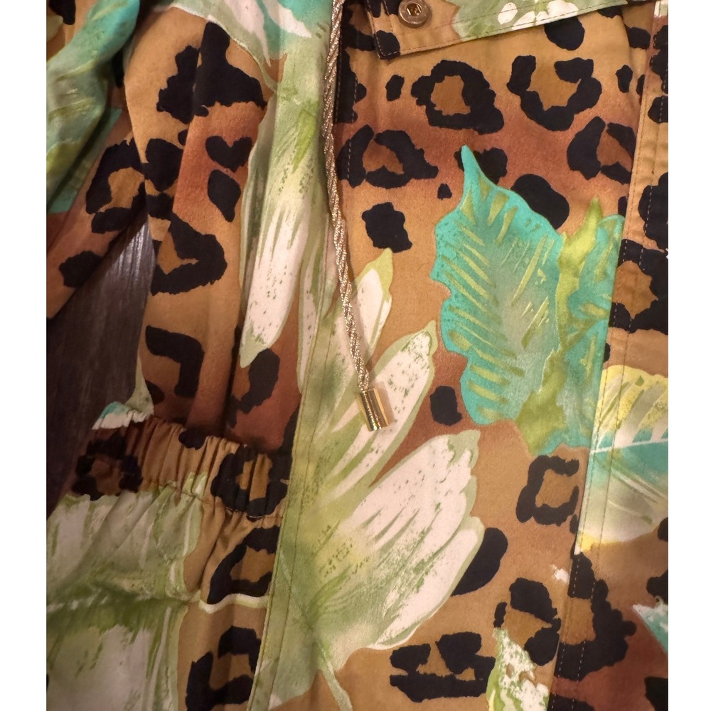 Berek Tropical Leopard Print Utility Jacket Gold Hardware Mens Medium - Picture 8 of 16